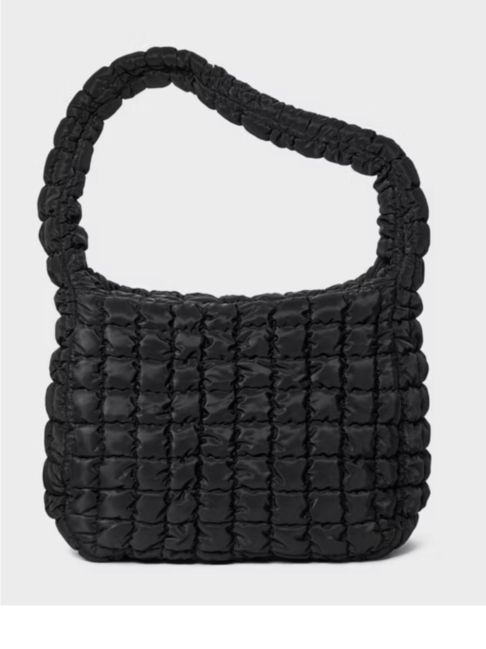 Black Quilted Puffer Shoulder Bag